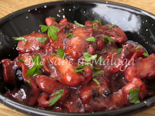 receta de pulpo al vino de Málaga