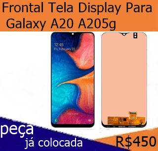 Frontal Tela Display Para Galaxy A20 A205g