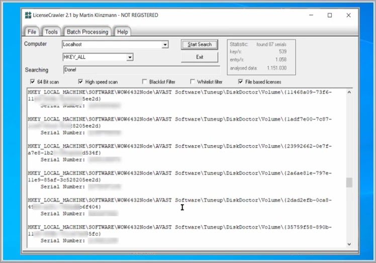  LicenseCrawler: Βρείτε τους κωδικούς-κλειδιά  από τις εγκατεστημένες εφαρμογές σας