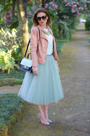 veil skirt, midi tulle skirt, mint tulle skirt, Sodini bijoux, Rose a Pois, Fashion and Cookies, fashion blogger