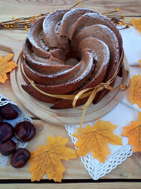 Bundt cake integral de crema de castañas (marrón glacè) Desayuno merienda postre bizcocho receta sencilla, fácil, rápida de temporada con horno Cuca