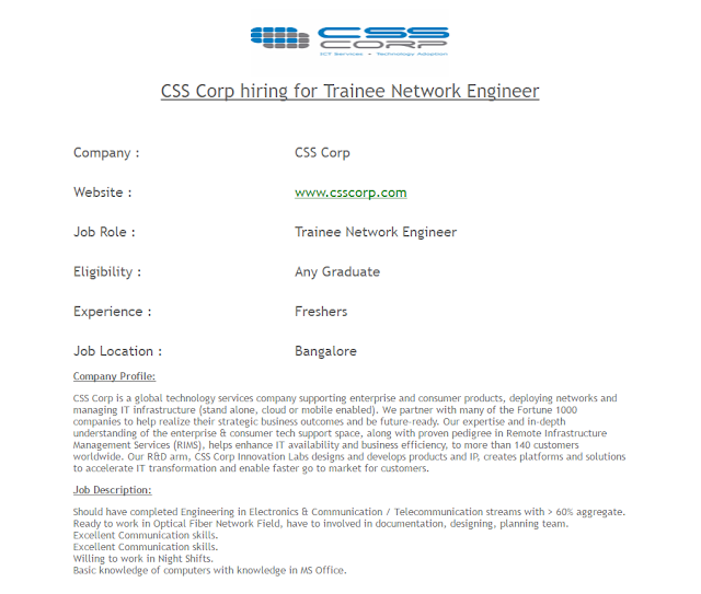 CSS CORP Hirings