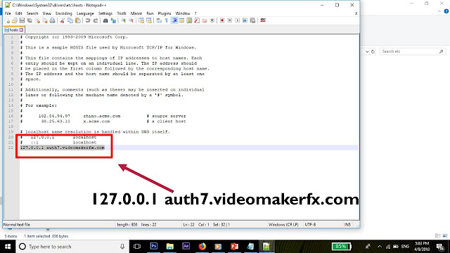 Edit Host Tambahkan server Video Maker FX