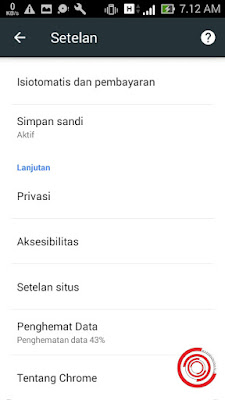 Saya contohkan pakai Chrome, lalu klik Privasi