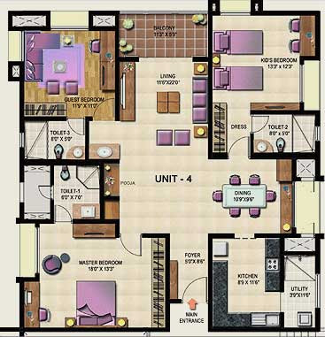 2 Bedroom Apartment Plans In India