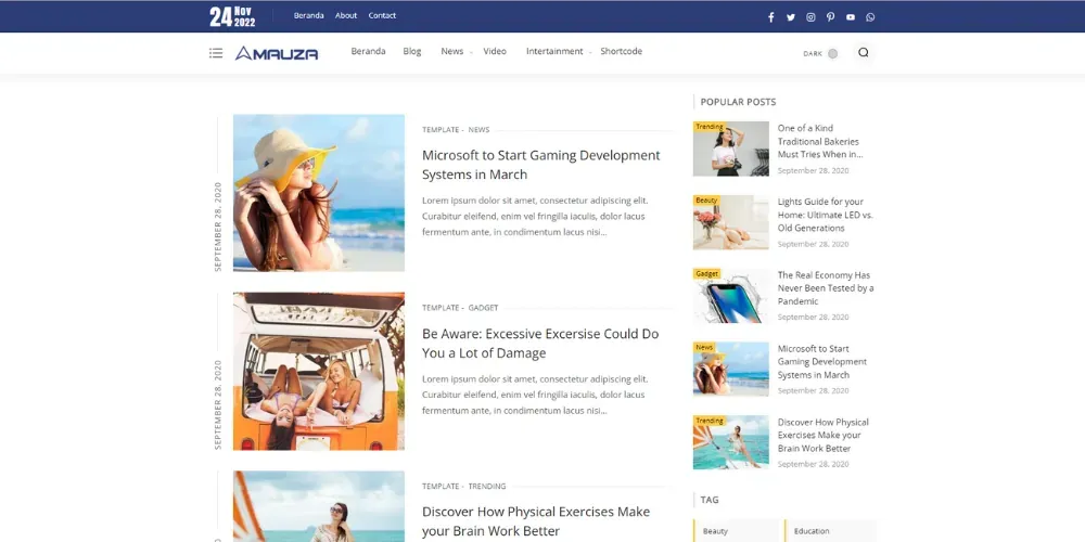 Mauza Blogger Template