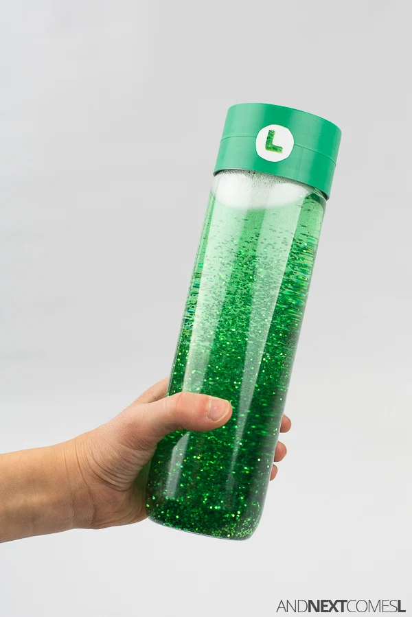 How to make a sensory bottle inspired by Luigi