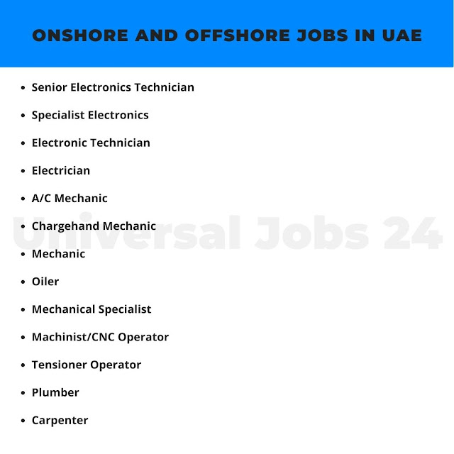 Onshore and Offshore Jobs in UAE