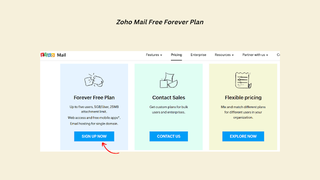 Zoho Mail Free Forever Plan sign up now