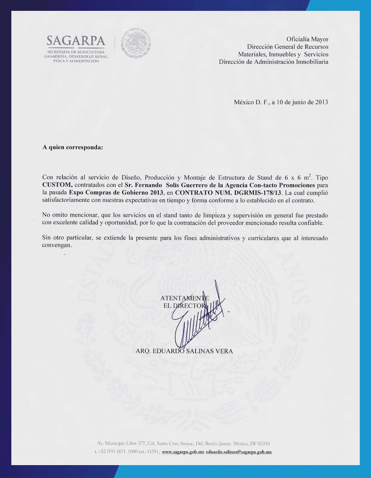Fernando Solís Agencia: Cartas Recomendación