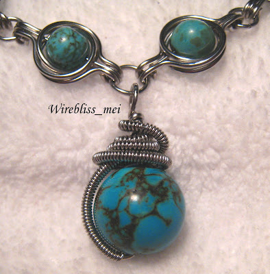 wire wrap necklace and pendant