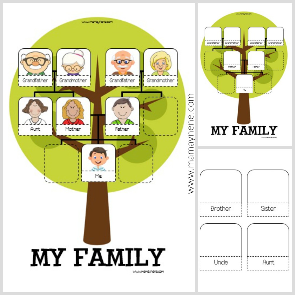  My family tree worksheet  for kids Mam  nen  