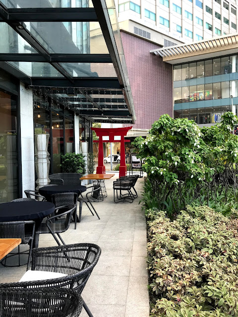 Japanese inspired decor outside the resto after lunch with friends.