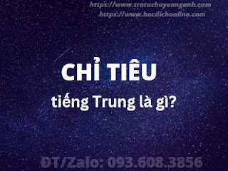 Chỉ tiêu tiếng Trung là gì?