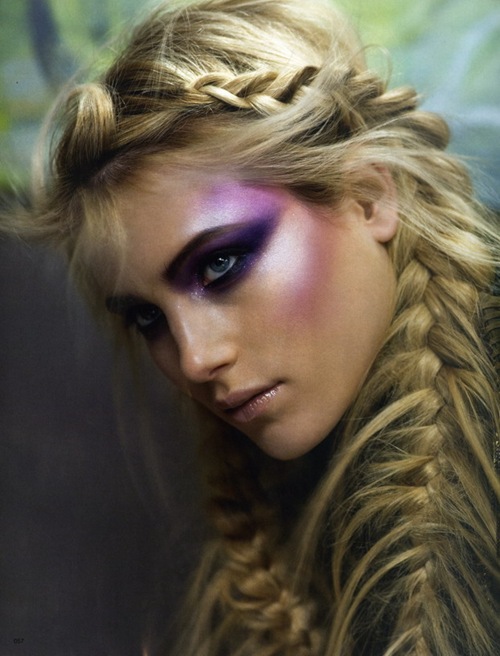 hairstyling head. the pigtails head rolled
