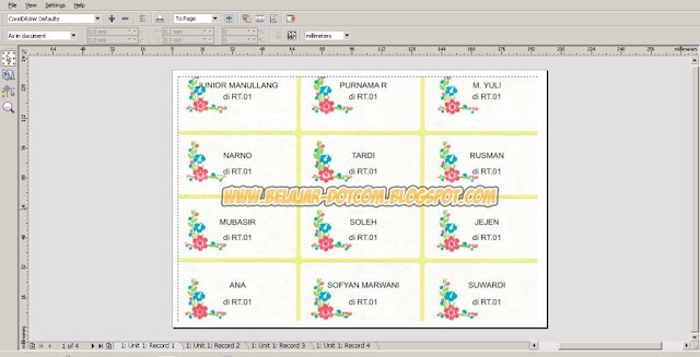 Cara Print Label Undangan Ribuan Nama dan Alamat Otomatis di CorelDRAW Tips dan Trik  Cara Print Label Undangan Ribuan Nama dan Alamat Otomatis di CorelDRAW