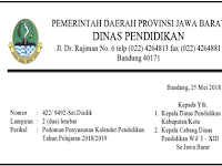 Kaldik SD SMP SMA SMK dan SLB Provinsi Jawa Barat Tahun Pelajaran 2018/2019