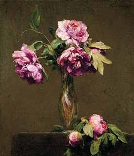 Les fleurs roses d' Henri Fantin-Latour : Pivoines