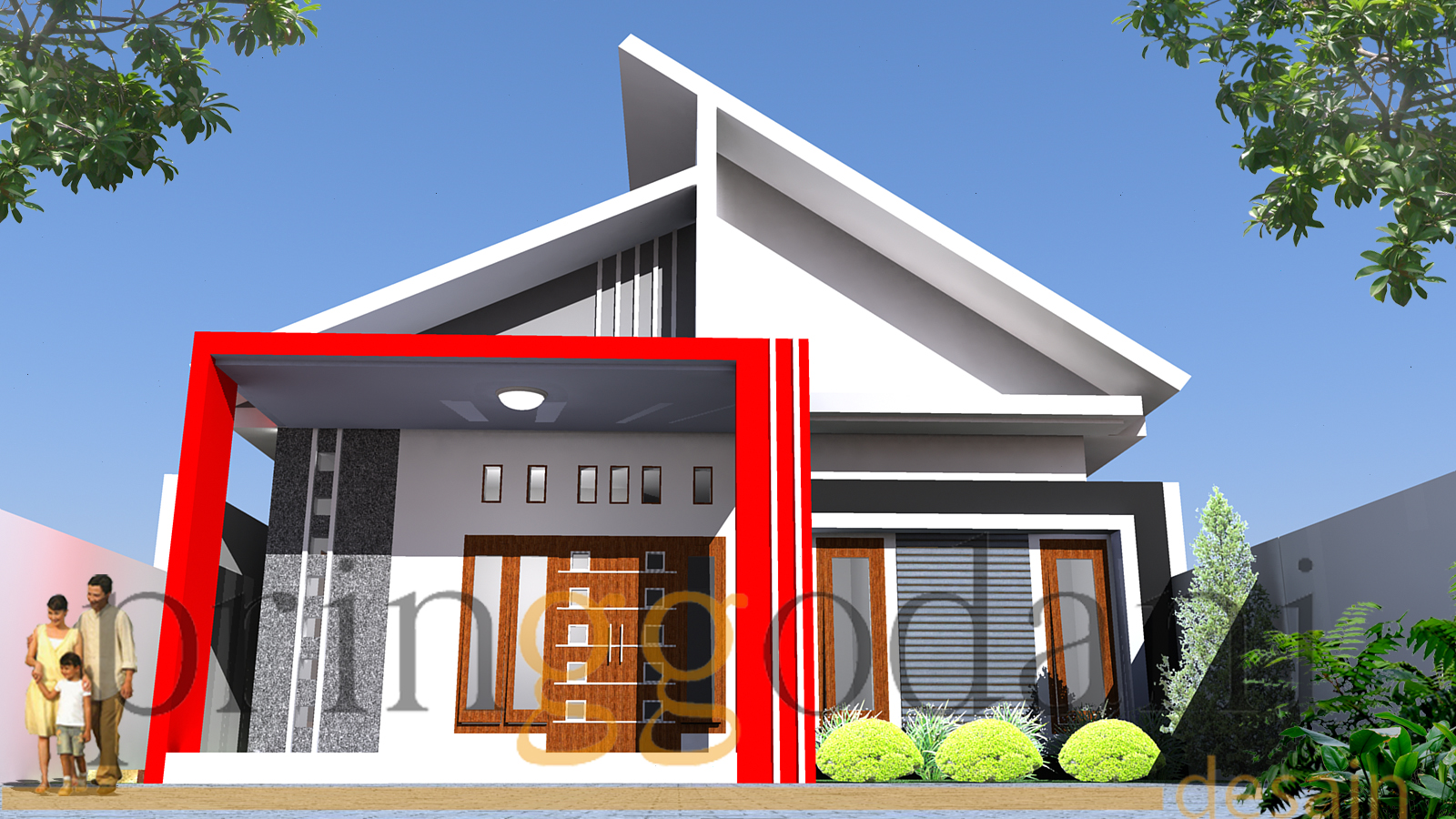 Model Rumah Minimalis Warna Merah Desain Rumah Modern