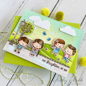 Sunny Studio Stamps: Spring Scenes Spring Showers Everyday Cards by Nicky Meek