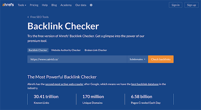 Ahrefs Backlink Checker