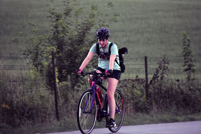 biker in rain