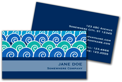  Sold! Beach Waves Blue Business Card