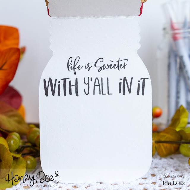 Life Is Sweeter with Y'All In It | Fall Mason Jar Friendship Card by ilovedoingallthingscrafty.com