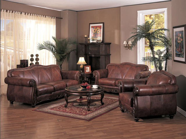 Living Rooms with Brown Leather Furniture