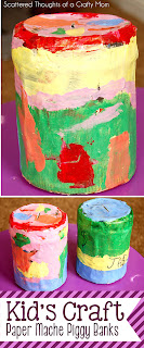 Kid Craft project:  Paper Mache Piggy Banks