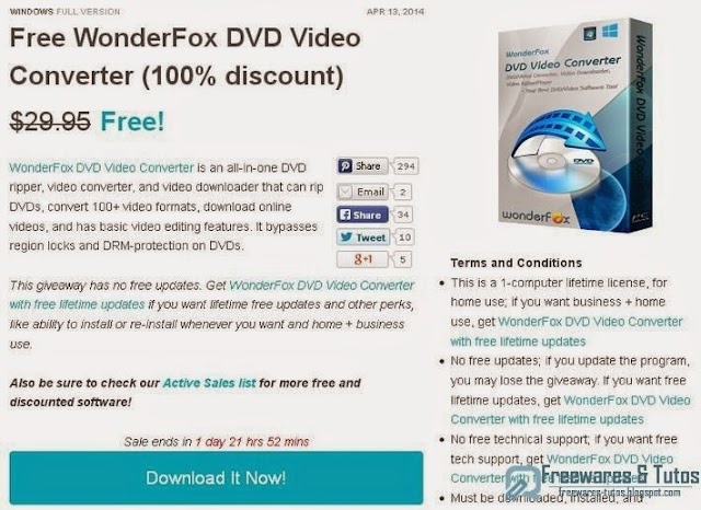 Offre promotionnelle : WonderFox DVD Video Converter à nouveau gratuit !