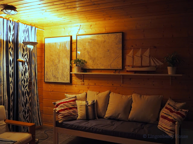 lingonberryhouse, saunahuoneen sisustus, decoration, sauna, fireplace