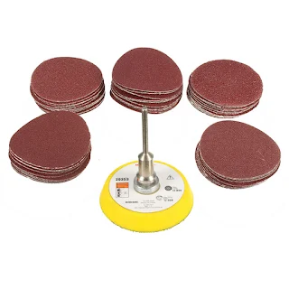 Hook and Loop polishing abrasive disc pad With 50pcs 60 to 180 Grit Sandpapers Durable and practical hown-store