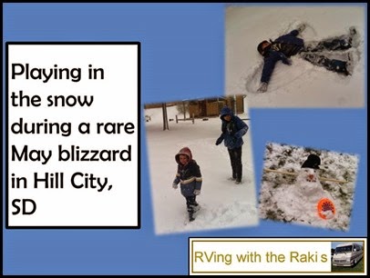 playing in the snow during a blizzard in hill city, sd