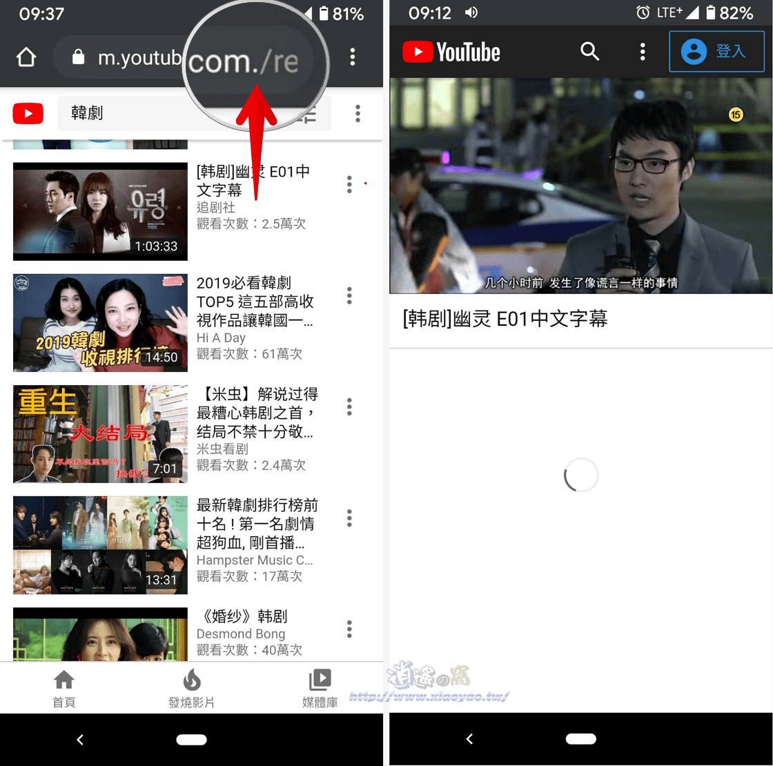 網址加上一點「.」看 YouTube 無廣告