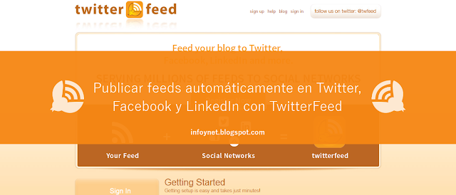 Cómo publicar feeds automáticamente en Twitter, Facebook y LinkedIn con TwitterFeed