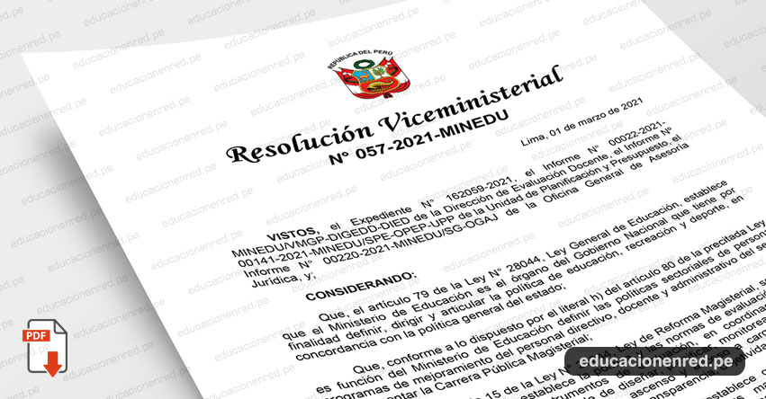 MINEDU publicó Anexos de la Directiva para el Ascenso de Escala Magisterial 2021 (R. VM. N° 057-2021-MINEDU) www.minedu.gob.pe