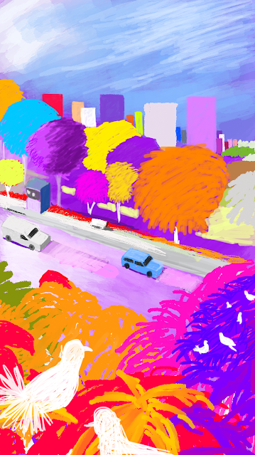 City in Full Spectrum: Finger-Painted Digital Art on Mobile Phone Screen