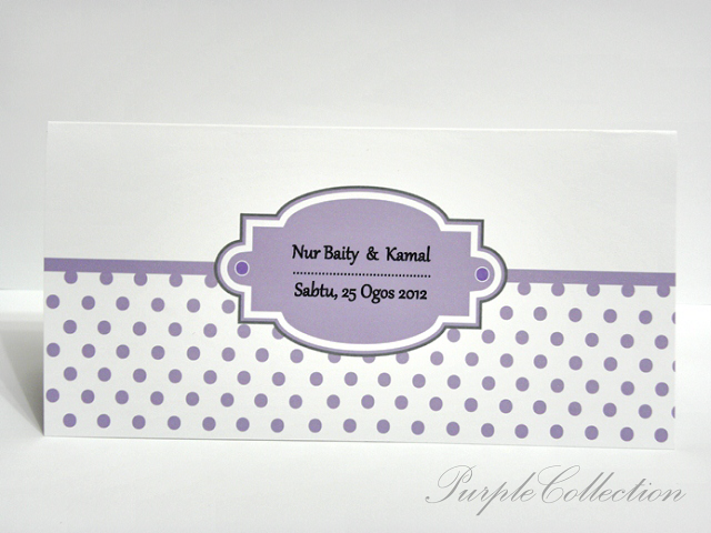 Polka Dots Wedding Invites, purple, malay wedding cards, polka dots card, invitation card 