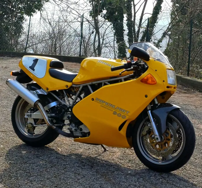 Mercenary Garage Custom Motorcycle Workshop 1992 Ducati 900SL Superlight Mk 1 Marvic Compund Wheels Yellow First Edition