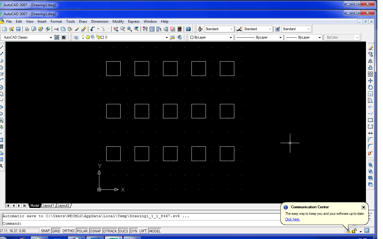 Penggunaan Perintah  Array pada AutoCad 2007