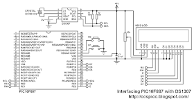 PIC16F887 and DS1307 RTC circuit
