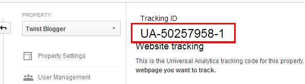 Copy Your Google Analytics Tracking ID