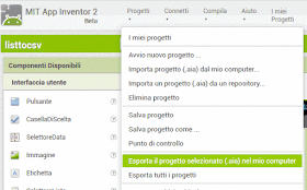 Importare progetti in MIT App Inventor 2