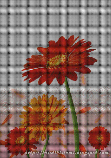 aster flower - cross stitch - click to enlarge view