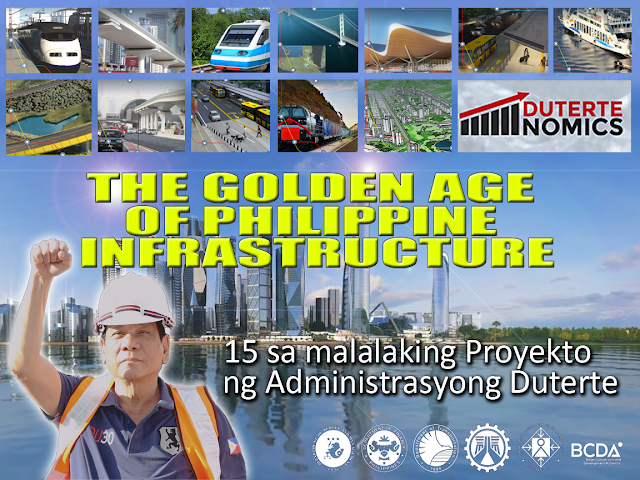 The Duterte Administration has finally launched the Philippines' Golden Age of Infrastructure! During the #Dutertenomics Forum last April 18, 2017, the President Duterte's economic team unveiled the administration's economic program. The forum showed the administration’s development plans and the ambitious infrastructure program that will be rolled out in the next six years –  anchored on the president’s 10-point socioeconomic agenda that seeks to speed up inclusive growth and transform the economy into one that is also pro-poor. 4th on the President's agenda is the acceleration of Infrastructure spending. President Duterte clearly wants things done – but he also wants everything to be transparent, untainted by suspicions of graft and corruption. The newly launched website www.build.gov.ph is a transparency tool that people can access to check the status of these mega-projects. The economic blueprint – with its massive and very ambitious $160-billion infrastructure plan over the next six years – looks very promising. In the plan, there are 64 big-ticket infrastructure projects in the works. Here are 15 projects that can jump-start the Philippines into a world-class economy:  1. BGC to Ortigas Road Link Project Sta. Monica-Lawton Bridge involves the construction of a 4-lane bridge across Pasig River and a 4-lane viaduct structure traversing Lawton Avenue onwards the entrance of Bonifacio Global City and the ramp before Kalayaan Avenue in the City of Makati. The total length of the projects is 961.427 m.  2. UP-Miriam-Ateneo Viaduct The UP-Miriam-Ateneo viaduct aims to reduce the travel time at Katipunan and CP Garcia.  3. Iloilo-Guimaras-Negros-Cebu Link Bridge When completed, you can find it easier to travel to Iloilo, Guimaras, Negros and Cebu via a bus or car. 4. Davao City bypass construction project Travel to Digos, Davao del Sur through Panabo, Davao del Norte will only be only 45 minutes instead of the usual 2 hours.  5. NLEX-SLEX Connector Road The project involves the construction and operation and maintenance of a 8 km. 4-lane elevated expressway over the Philippine National Railway (PNR) right of way. It starts from C3 Road in Caloocan through Manila crossing Espana towards PUP, Sta. Mesa connecting Metro Manila Skyway Stage 3 (MMSS3). Once completed, the NLEX-SLEX Connector road is expected to decongest traffic in Metro Manila by providing an alternative to C-5 Road, EDSA, and other major thoroughfares, and cut the travel time between NLEX and SLEX to 15-20 minutes which today takes more than an hour. 6. Manila-Clark railway Guaranteed ONE HOUR from Metro Manila to Clark International Airport  7. Metro Manila Bus rapid Train system The Metro Manila Bus Rapid Transit (BRT) - Line 1 Project spans 12.3 kilometers from Quezon Memorial Circle (QMC) to Manila City Hall via Elliptical Road, Quezon Avenue, and Espana Boulevard. It is expected to serve 291,500 passengers daily in its first year of operations. The EDSA BRT Line 2 is a proposal to establish and implement a 48.6-kilometer high-quality bus-based mass transportation system and a corresponding pedestrian and bicycle greenway network. The system consists of four corridors; namely, a main corridor along EDSA, and spur corridors along Ayala Ave. to World Trade Center, Ortigas to Bonifacio Global City, and NAIA terminals.  8. Mindanao Railway A 105 kilometer segment of the larger 830 kilometer Mindanao Railway network. The Mindanao Railway will connect major cities, seaports, economic zones, allowing for faster transportation of passengers and freight. The Tagum-Davao-Digos segment alone is expected to serve over 100,000 passengers daily in its opening year.  9. Regional Airport Development This list includes Bacolod Airport, Davao Airport, Iloilo Airport, Laguindingan Airport, Bohol Airport, and Puerto Princesa Airport. The project involves construction of new airports in Bohol and Palawan, and the expansion, development and upgrade of the other airports mentioned.  10. RORO Ports Development Also called Central Spine RORO Alignment Project (CSR), the project aims tp align road and sea linkages through the Roll-on Roll-off system from Batangas Port, Batangas City to Cagayan de Oro. These include RORO ports in Manila, Batangas, Oriental Mindoro, Naga, Aklan, Iloilo, Negros Occidental, Cebu, Bohol, Zamboanga.  11. Clark International Airport , New Terminal Building With a proposed capacity of 8 million passengers, the new terminal is expected to decongest Manila-based terminals and encourage Filipinos to use the airport as a viable alternative to the NAIA.  12. Clark Green City Envisioned to be the country’s  first smart, disaster-resilient and green metropolis, the Clark Green City is a 9,450-hectare master planned property within the Clark Special Economic Zone. At full development, Clark Green City will have some 1.12 million residents, 800,000 workers and contribute a gross output of approximately P1.57 trillion per year to the national economy.  13. BGC to NAIA Bus Rapid Transit System One can arrive at the NAIA airport within 15 minutes from Fort Bonifacio. No traffic and no delay.  14. Subic Clark Cargo Railway Project A connection from the Subic port and the Clark airport to reduce the number of cargo and delivery trucks traversing Metro Manila, and in effect, reducing cost of goods.  15. Mega Manila Subway Phase 1 from Quezon city to Taguig A 25-kilometer underground mass transportation system connecting major business districts and government centers. It is expected to serve around 370,000 passengers per day in its opening year alone. The feasibility study is being conducted with the help of a grant from the Japan International Cooperation Agency (JICA). In his 10-point Socioeconomic Agenda, President Rodrigo Duterte envisioned the reduction of poverty from 21.6% in 2015 to 13%-15% by 2022. The acceleration of infrastructure and the development of industries will yield robust growth across the archipelago, create jobs and uplift the lives of Filipinos. Infrastructure is among the top priorities of this Administration with public spending on infrastructure projects targeted to reach 8-9 trillion pesos from ‎2017-2022.