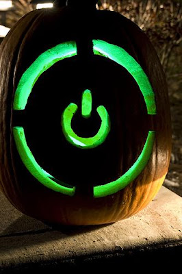 Green Power Button Pumpkin