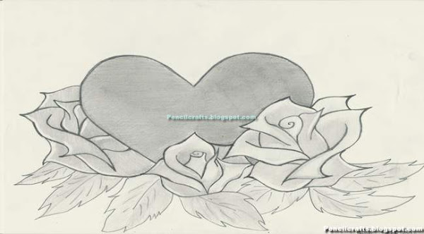 Drawings Of Roses And Hearts