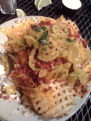 loaded waffle fries. Waffle Cheese Fries from