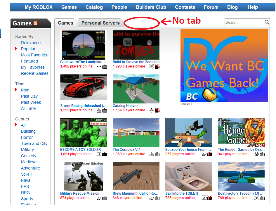 Roblox News Where Have Bc Games Gone - roblox users from 2010